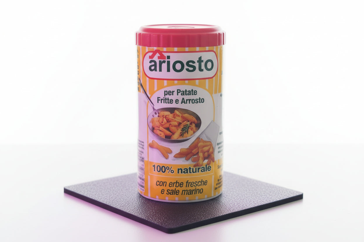 Barattolo di insaporitore Ariosto specifico per patate fritte e al forno.