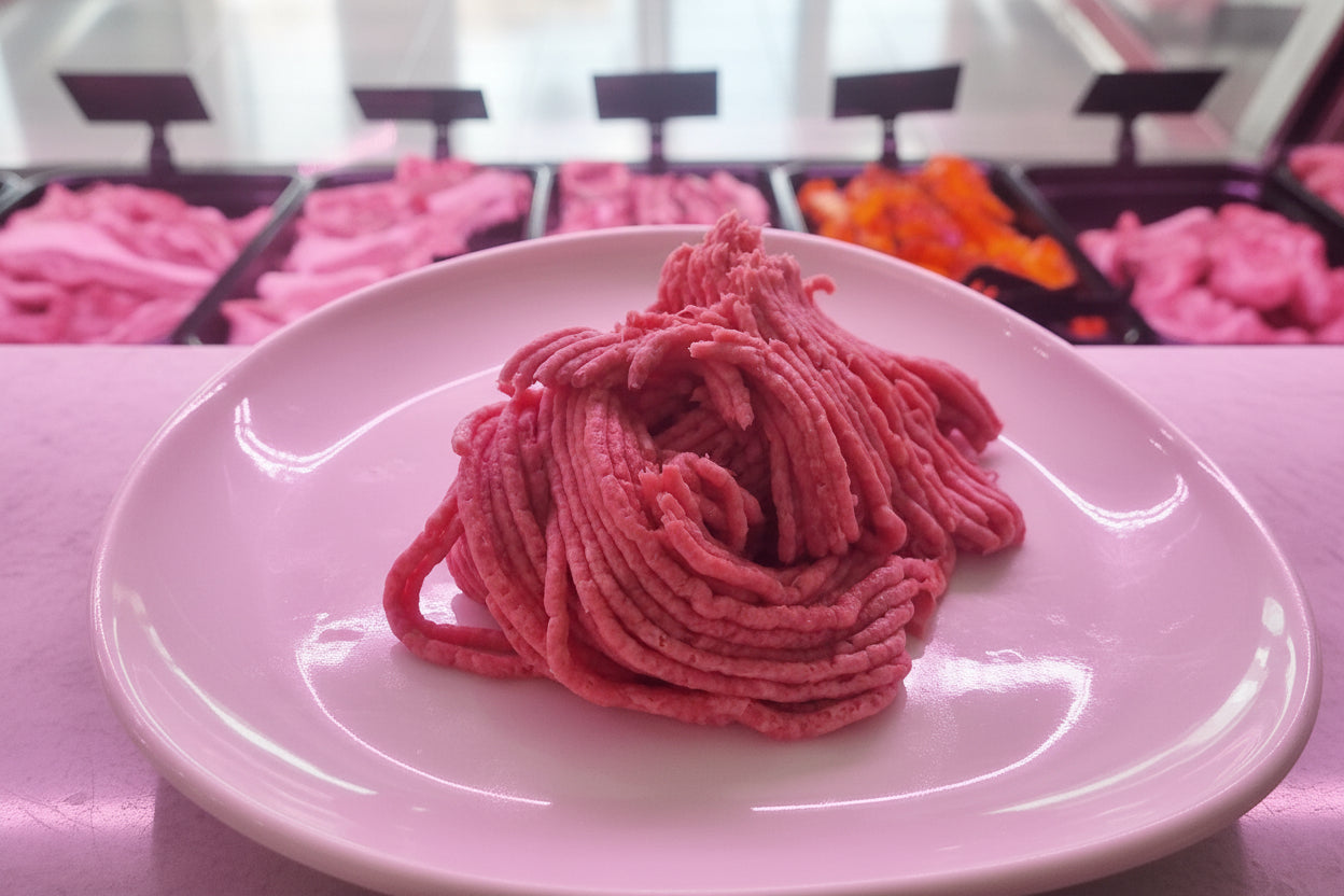 Carne tritata di bovino scelto fresco, macinato di prima qualità per ricette gourmet.