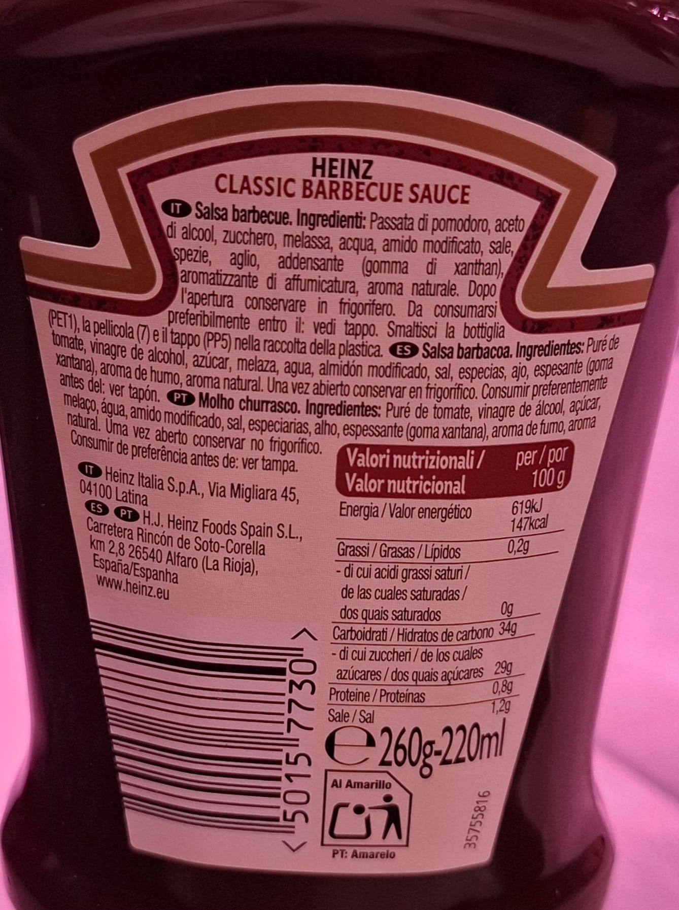 Heinz classic barbecue smokey e rich